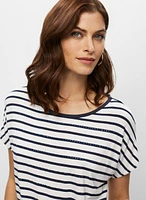 T-shirt rayé avec lien à nouer