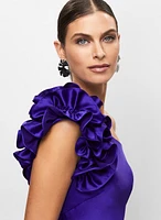 One-Shoulder Satin Gown