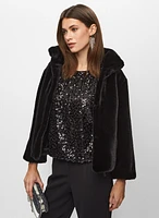 Sequin Detail Crew Neck Top