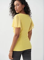 Joseph Ribkoff - Short Sleeve Ruched Top