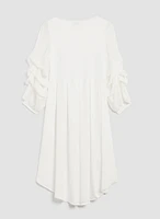 Ruffle Sleeve Asymmetric Tunic