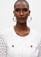 Veste à manches 3/4 motifs en dentelle