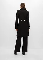 Zip Front Wool Blend Coat