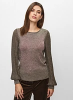 Metallic Crew Neck Sweater