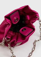 Crystal Bow Satin Bag