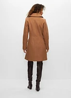 Manteau extensible en laine mélangée