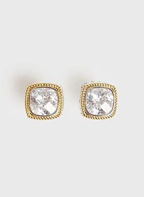 Boucles d'oreilles carrées deux tons