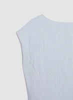 Robe de jour courte à boutons décoratifs