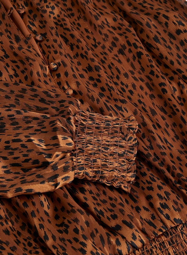 Animal Print Chiffon Top