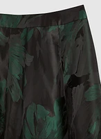 High-Low Floral Motif Midi Skirt