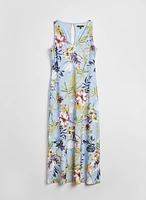 Robe longue sans manches à motif floral