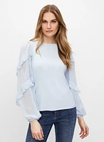 Ruffle Puff Sleeve Top