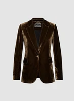 Velvet Single-Button Jacket