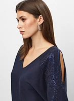 Sequin Detail Dolman Sleeve Sweater