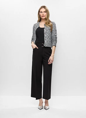 Cardigan en tweed et pantalon jambe large