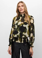 Abstract Print Chiffon Blouse