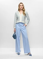 Striped Cardigan & Wide Leg Pants