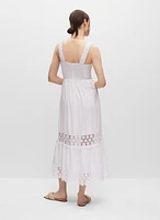 Tiered Crochet Detail Maxi Dress