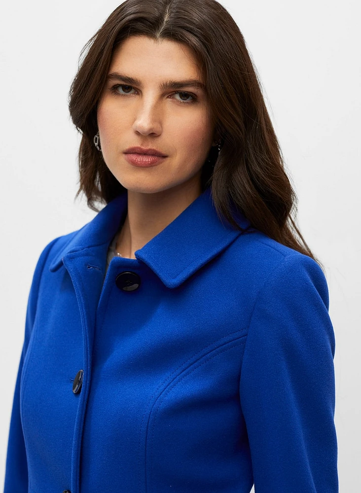 Stretch Wool Blend Coat