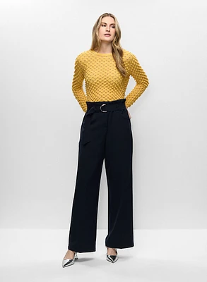 Pull à crêtes et pantalon large