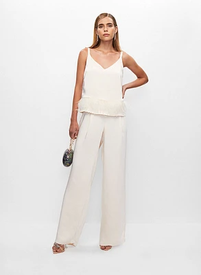 Haut à détail plumes et pantalon large
