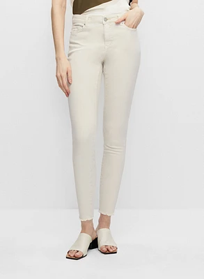 Frayed Hem Slim Leg Jeans