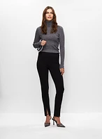 Metallic Rib Knit Turtleneck Sweater
