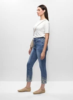 Embroidered Straight Leg Jeans