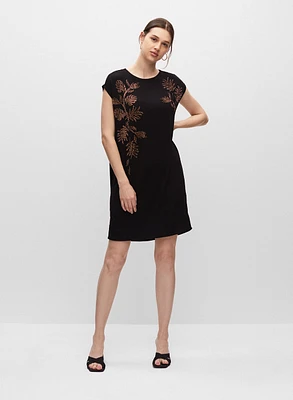 Robe t-shirt à détails floraux