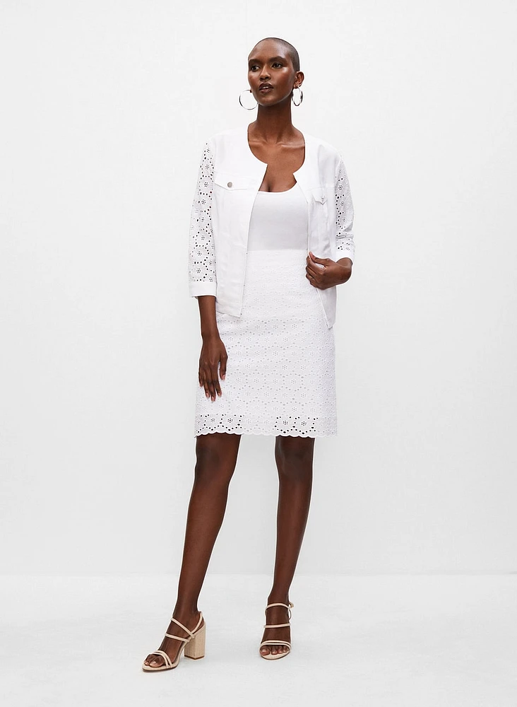 Veste à manches 3/4 motifs en dentelle