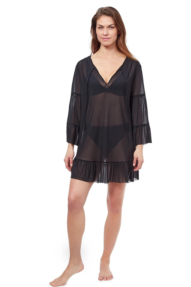 Ruffled Mesh Cover-Up