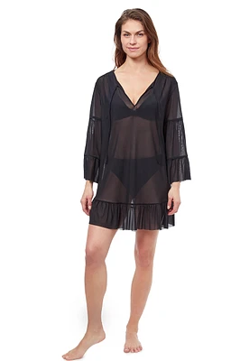 Ruffled Mesh Cover-Up