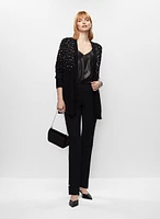 Cardigan à perle et pantalon à jambe étroite