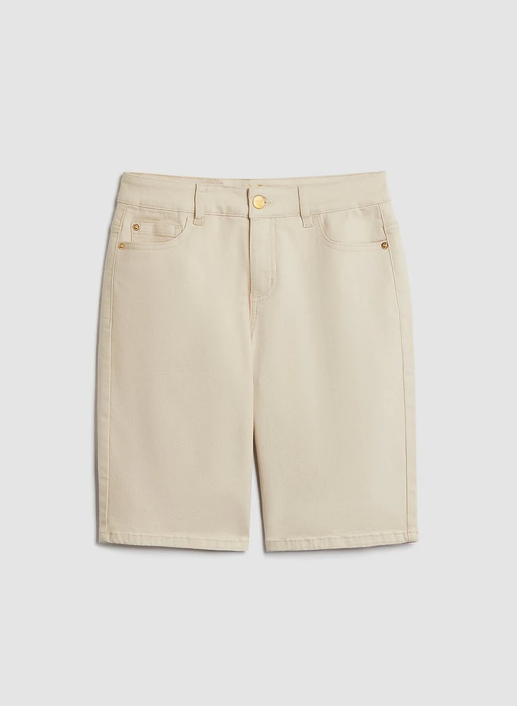 Bermuda en denim à jambe droite