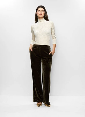Haut col montant et pantalon en velours