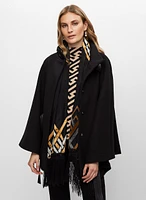 Belted Wool-Blend Cape