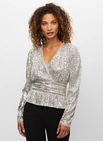 Sequin Peplum Top