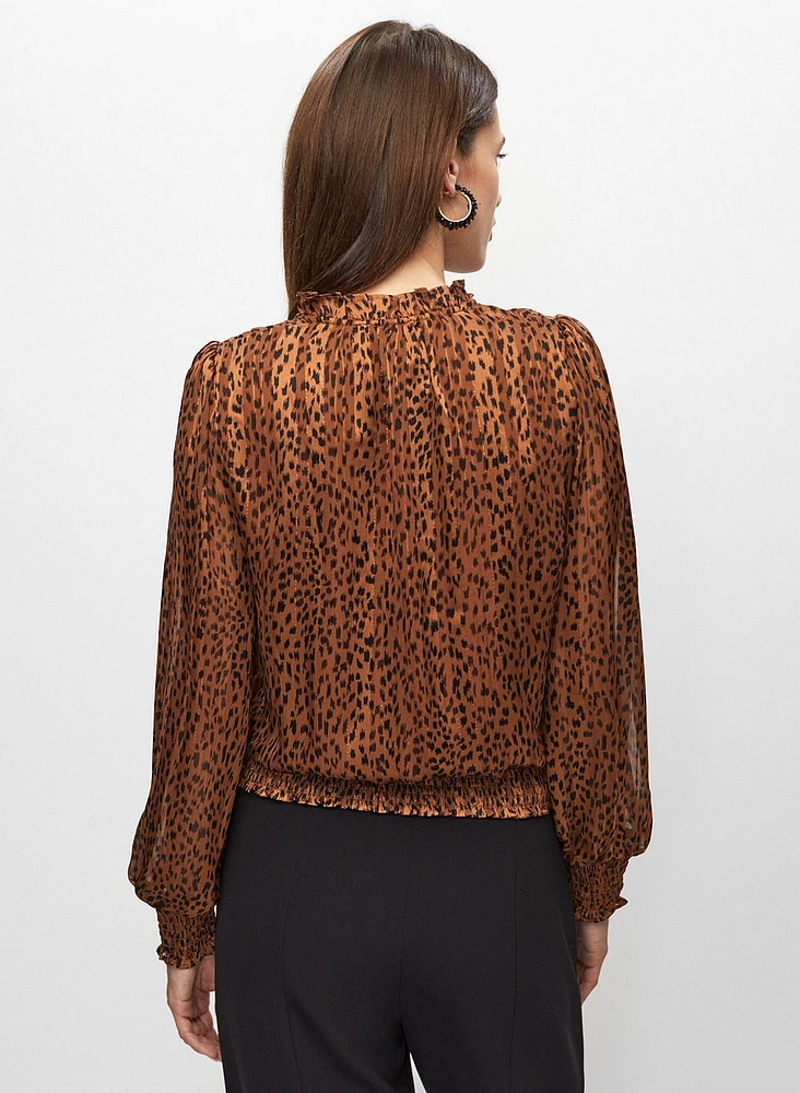 Animal Print Chiffon Top