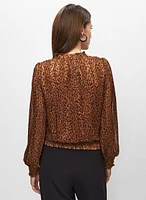 Animal Print Chiffon Top