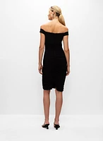 Ruched Sweetheart Neck Dress