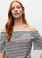 Striped Off The Shoulder Top