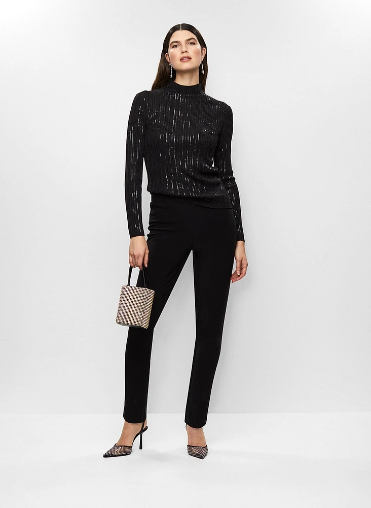 Sequin Rib Knit Sweater