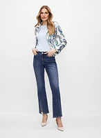 Joseph Ribkoff - Paisley Print Notch Collar Jacket