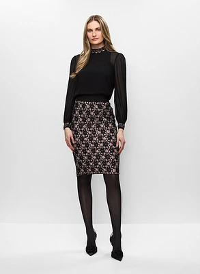 Haut à sequins et jupe brodée