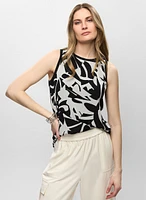 Blouse sans manches à motif abstrait