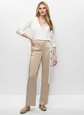 Haut sans manches et pantalon droit en satin