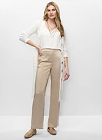 Haut sans manches et pantalon droit en satin