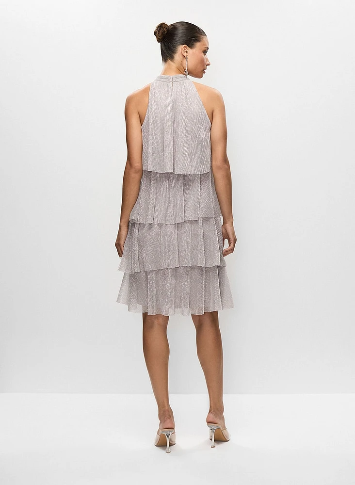 Tiered Metallic Dress