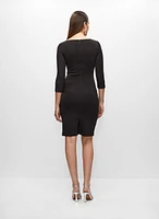 Robe drapée avec boucle à la taille