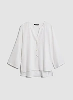 3/4 Sleeve V-Neck Blouse